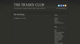 
                            10. My Bookings - The Trades Club - Holme Street, Hebden Bridge ...