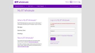 
                            13. My BT Wholesale - Log In | BT Wholesale