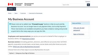 
                            3. My Business Account - Canada.ca