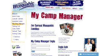 
                            8. My Camp Manager Current Camper Login - Camp Weequahic