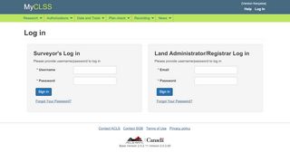 
                            10. My Canada Lands Survey System - MyCLSS