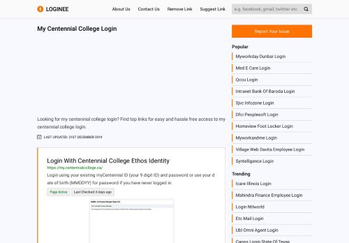 
                            10. My Centennial College Login