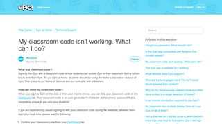 
                            6. My classroom code isn't working. – Epic! FAQs