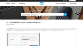 
                            8. My Cloud Dashboard Login No Response or Action | WD Support