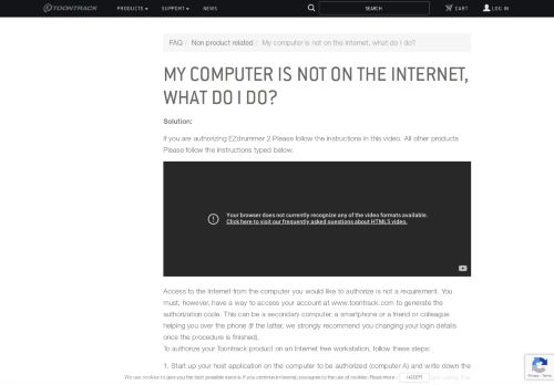 
                            11. My computer is not on the Internet, what do I do? | Toontrack