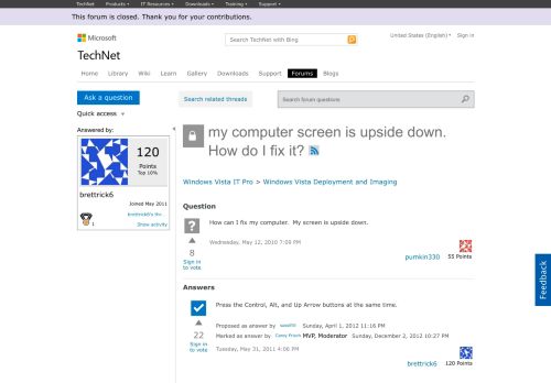 
                            2. my computer screen is upside down. How do I fix it? - Microsoft