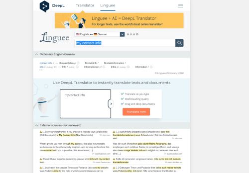 
                            12. my contact info - German translation – Linguee