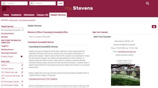 
                            3. My Counseling & Accessibility | Student Services | my.stevenscollege ...