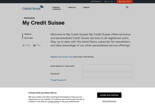 
                            12. My Credit Suisse - Credit Suisse