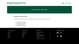 
                            4. My Dartmouth—QuickLinks - Dartmouth College