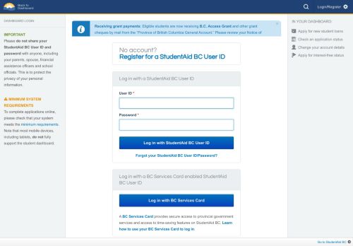 
                            8. My Dashboard | StudentAidBC