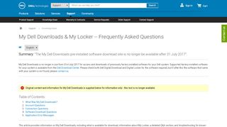 
                            1. My Dell Downloads & My Locker -- Frequently Asked Questions | Dell US