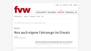 
                            8. My Driver: Nun auch eigene Fahrzeuge im Einsatz - BizTravel - fvw