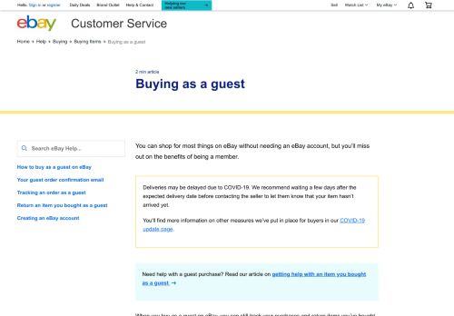 
                            3. My eBay for Guests