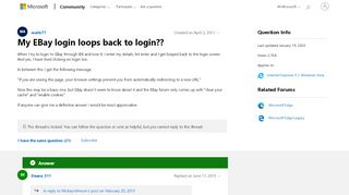 
                            9. My EBay login loops back to login?? - Microsoft Community