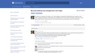 
                            2. My email address has changed and I can't login. | Facebook Help ...