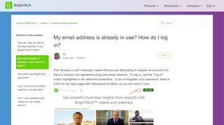 
                            9. My email address is already in use? How do I log in? – Support ...