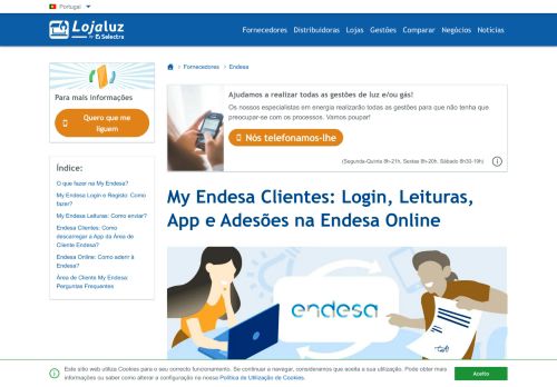 
                            5. My Endesa: Área de Cliente, Login, Leituras, Faturas, Reclamações