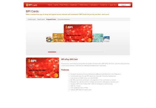 
                            11. My ePrepaid MasterCard® - BPI Cards