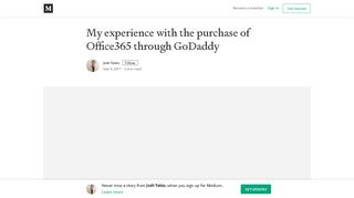 
                            11. My experience with the purchase of Office365 through GoDaddy