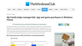 
                            8. My Family helps manage kids' app and game purchases in Windows ...