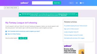 
                            11. My Fantasy League isn't showing | Yahoo Help - SLN6386
