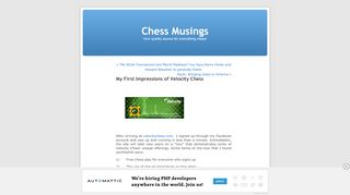 
                            10. My First Impressions of Velocity Chess | Chess Musings