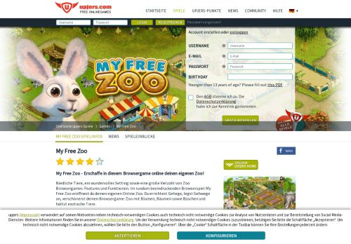 
                            3. My Free Zoo – Das Zoo Browsergame auf Upjers.com