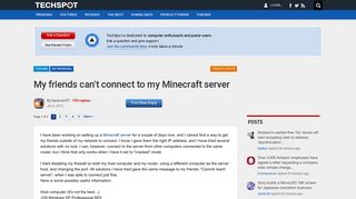 
                            11. My friends can't connect to my Minecraft server - TechSpot Forums