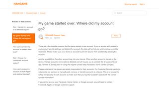 
                            5. My game started over. Where did my account go? – HANGAME USA