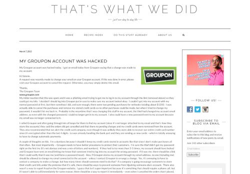 
                            10. My Groupon account was hacked - That's What We Did