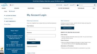 
                            2. My Harman Audio Account Login - HarmanAudio.com