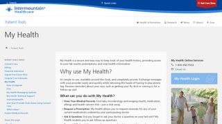 
                            2. My Health | Intermountain Healthcare