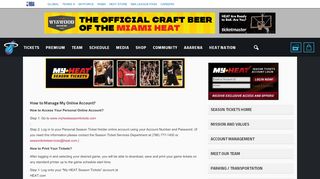 
                            3. My HEAT Season Tickets Account Management | Miami Heat