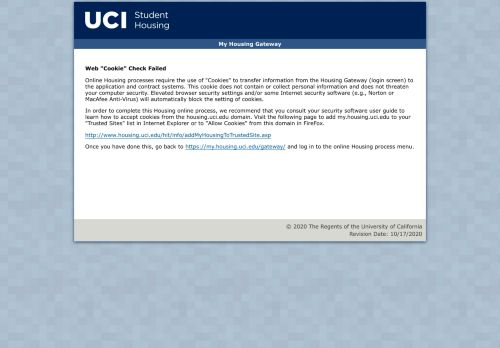 
                            1. My Housing Gateway - UCI