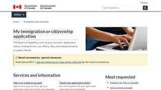 
                            2. My immigration or citizenship application - Canada.ca