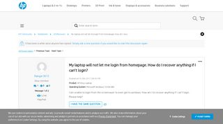 
                            2. My laptop will not let me login from homepage. How do I reco ...