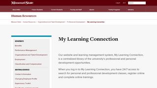 
                            6. My Learning Connection - Human Resources - Missouri State University