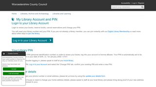 
                            3. My Library Account and PIN - Worcestershire County Council