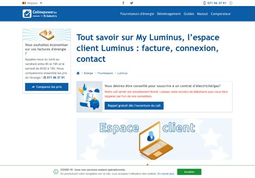 
                            9. My Luminus : espace client Luminus | Callmepower.be