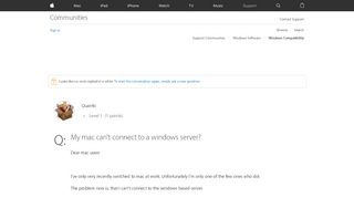 
                            6. My mac can't connect to a windows server? - Apple Community ...