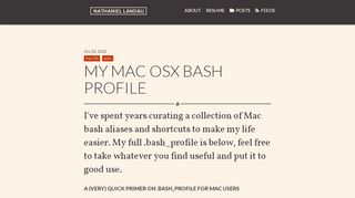 
                            6. My Mac OSX Bash Profile | Nathaniel Landau