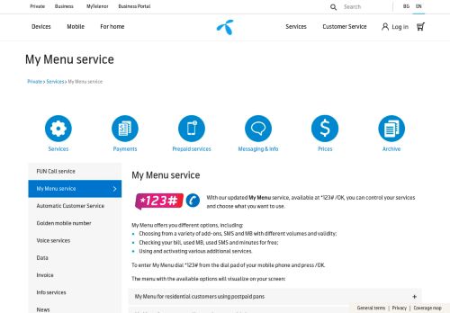 
                            3. My Menu service | Telenor