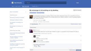 
                            13. My messenger is not working on my desktop. | Facebook Help ...