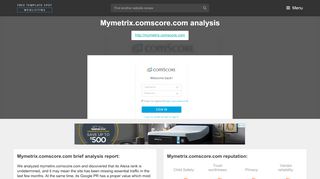 
                            3. My Metrix ComScore. comScore MyMetrix - Login - FreeTemplateSpot