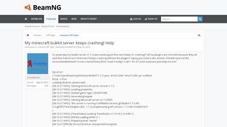 
                            9. My minecraft bukkit server keeps crashing! Help | BeamNG