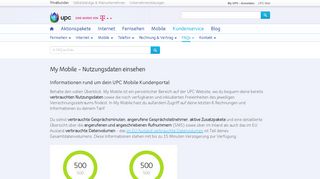 
                            3. My Mobile - Nutzungsdaten einsehen | UPC