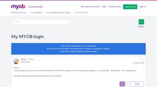 
                            3. My MYOB login - MYOB Community