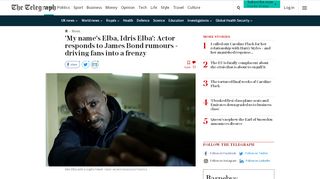 
                            13. 'My name's Elba, Idris Elba': Actor responds to James Bond rumours ...