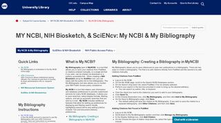 
                            4. My NCBI & My Bibliography - MY NCBI, NIH Biosketch, & SciENcv ...